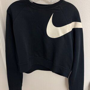 Nike Swoosh Cropped Dri-Fit Sweatshirt;